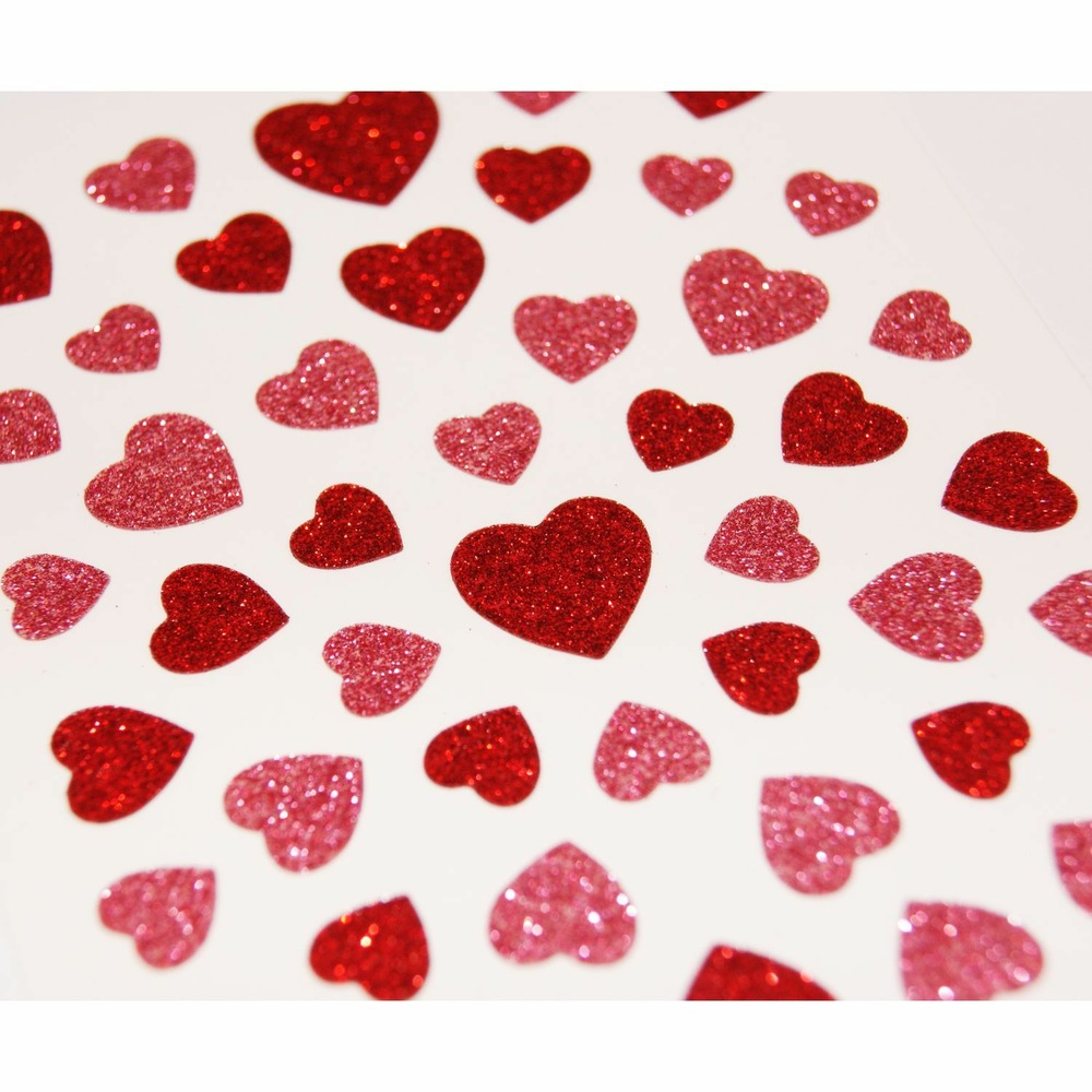 Stickers roses rouges - dorures et paillettes - 1,8 cm