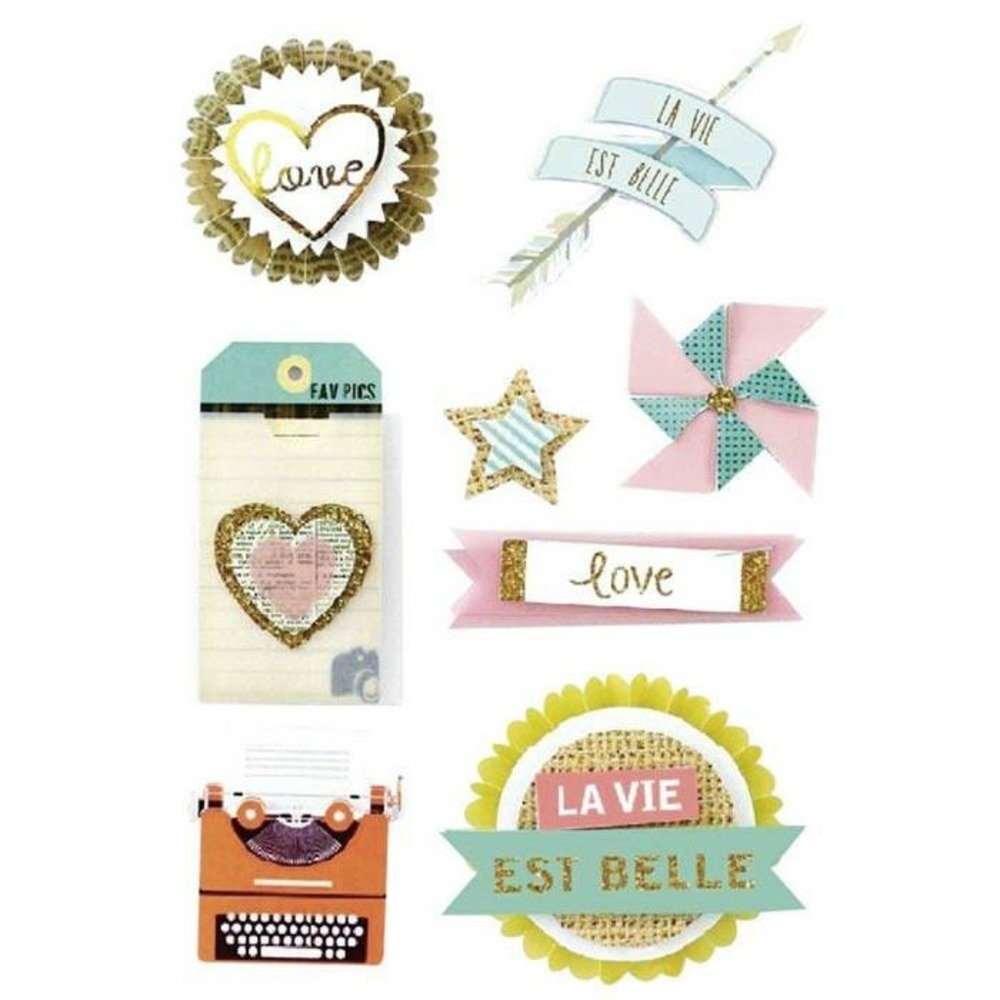 8 stickers fun effet 3d - 5 cm