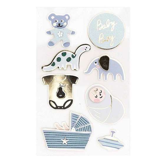 8 stickers 3d - bébé garçon
