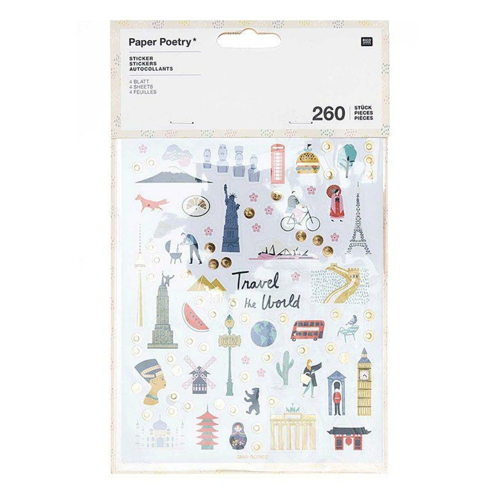 260 autocollants monuments du monde