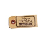 Etiquettes kraft + tampon bois happy birthday