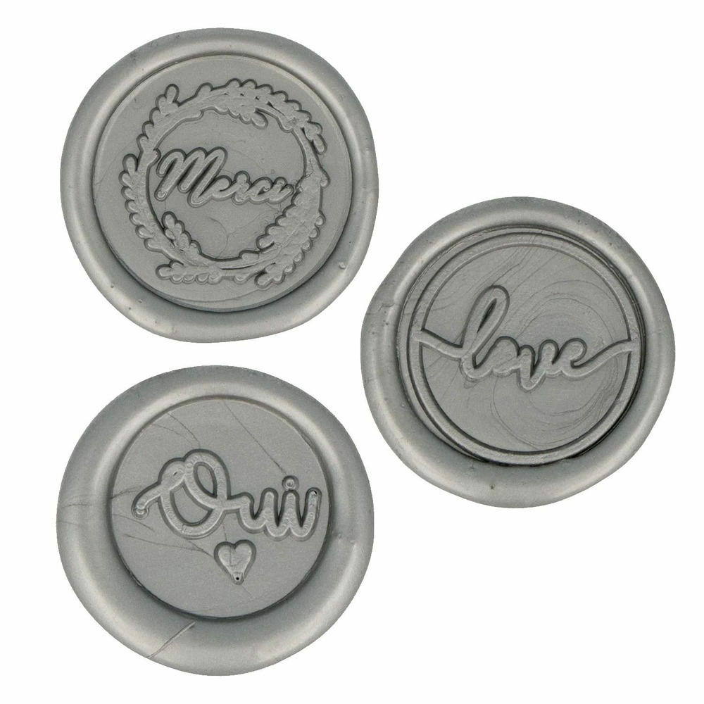 25 sceaux de cire à coller argentés - oui-love-merci