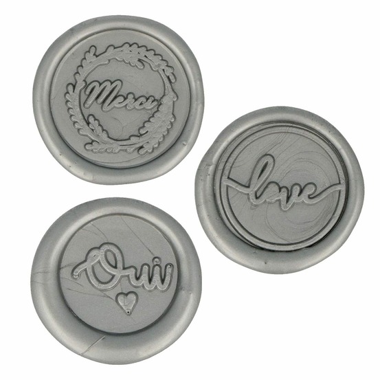 25 sceaux de cire à coller argentés - oui-love-merci