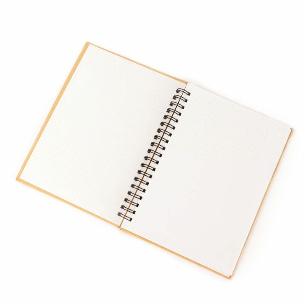 Carnet kraft à spirales et pages blanches 24 x 19 x 1,5 cm
