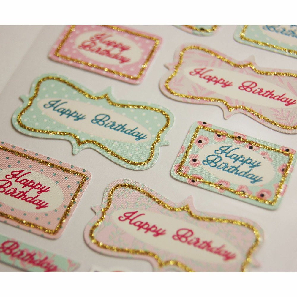 Stickers - etiquettes 'happy birthday' - 1,8 cm