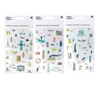 Stickers gel transparent - paris, londres, new-york