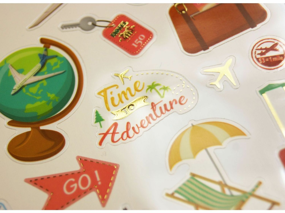 Autocollants - voyage - dorures