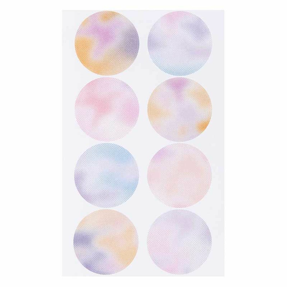 Stickers ronds - flou pastel - 20 pièces