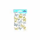 Stickers papillons à paillettes - doré et argenté - 7,5 x 10 cm