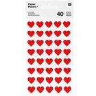 40 autocollants cœur - rouge - effet feutre