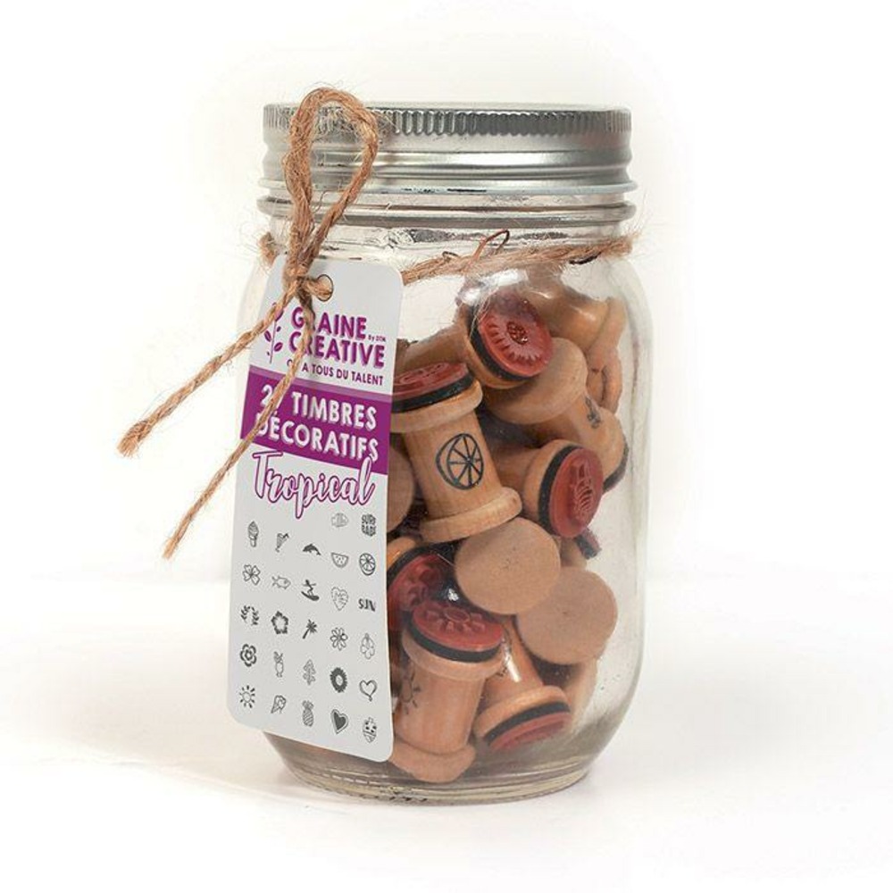 27 tampons en bois - tropical