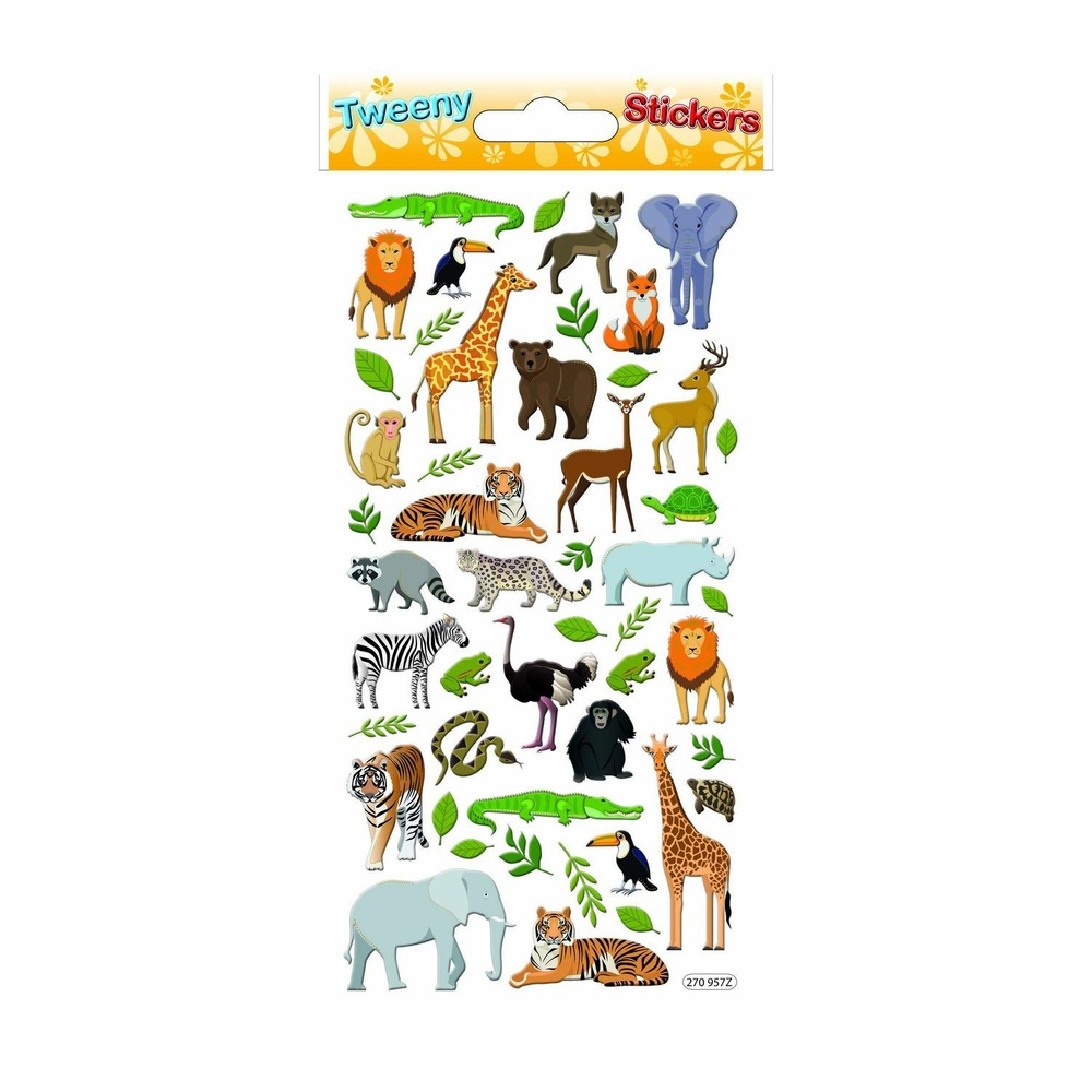 Autocollants réutilisables - relief 3d - animaux de la savane