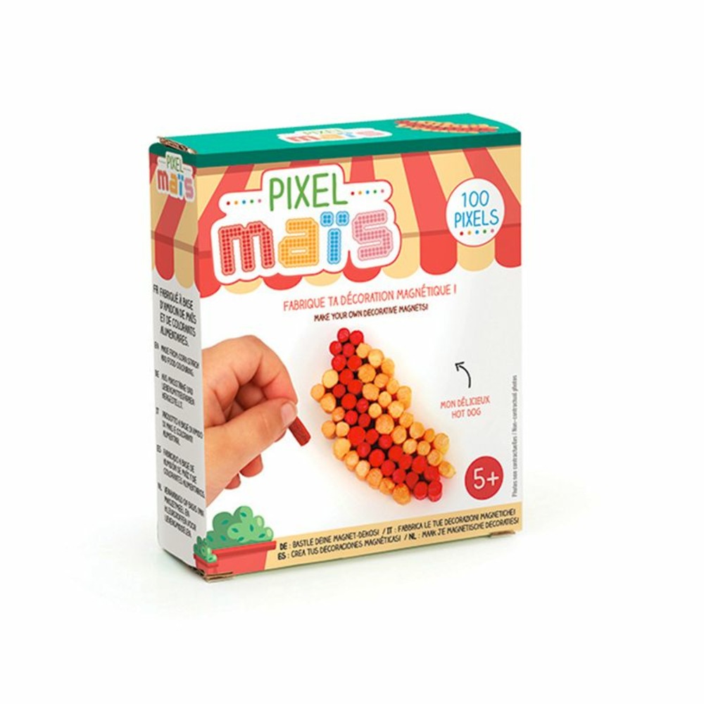 Magnet junk food en pixel maïs - hot dog