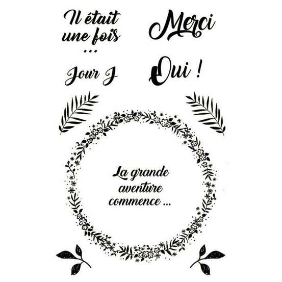 Tampons transparents 9 x 14 cm - amour & mariage