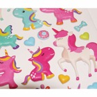 Scène à décorer pour enfants - licornes - stickers puffies