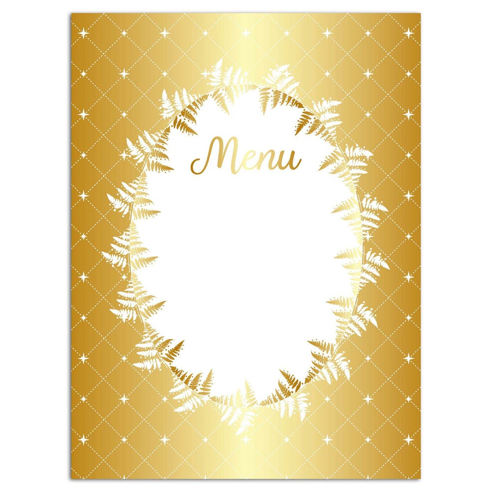 6 menus à personnaliser dorés