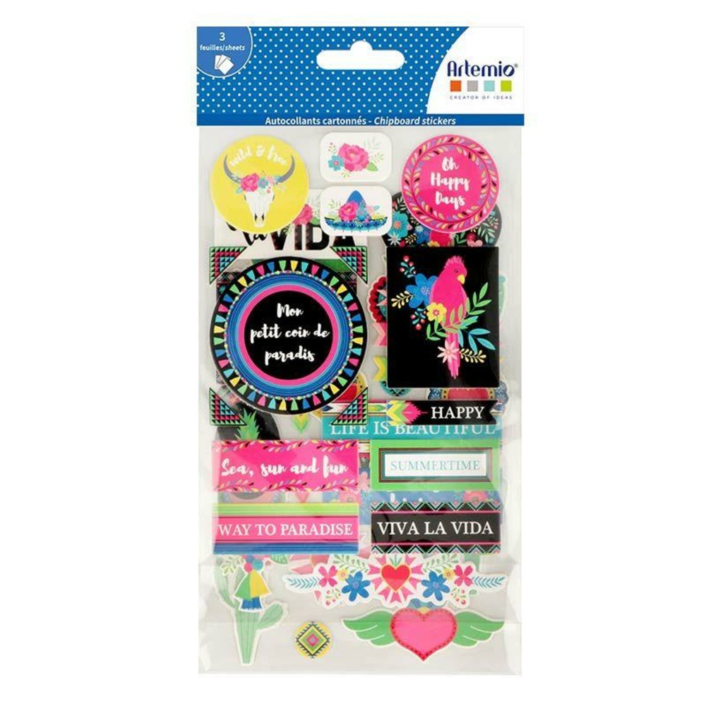 3 stickers cartonnés - viva la vida