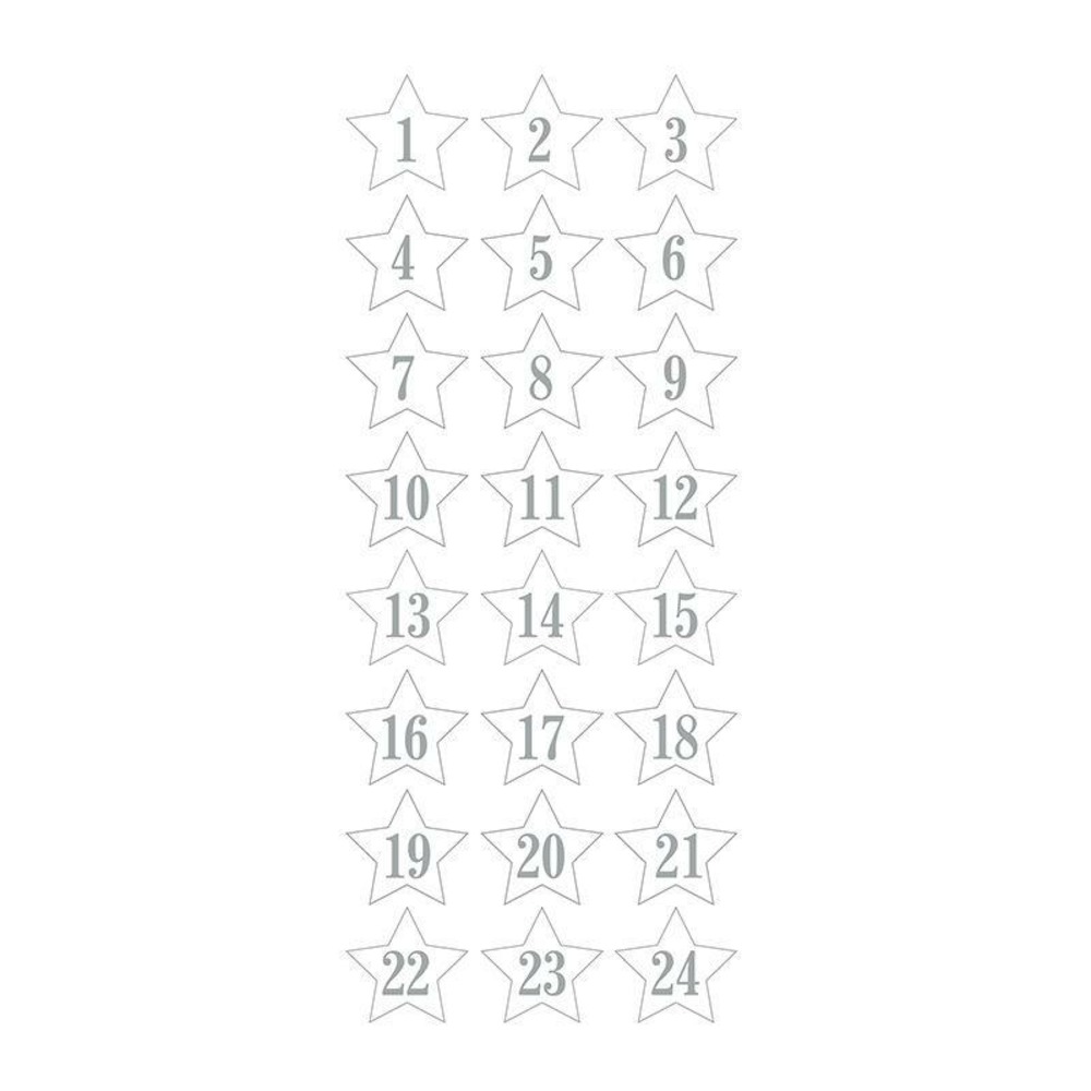 Autocollants puffies 3d xl calendrier de l'avent étoiles argentées
