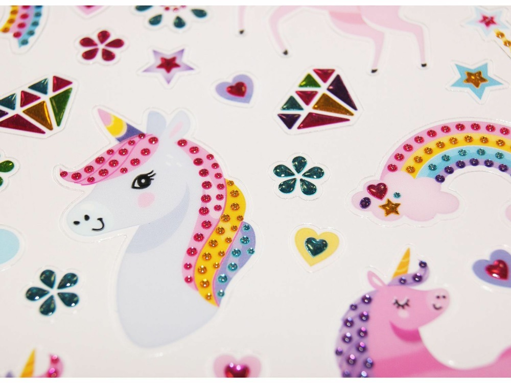 Autocollants diamants - licornes - brillant
