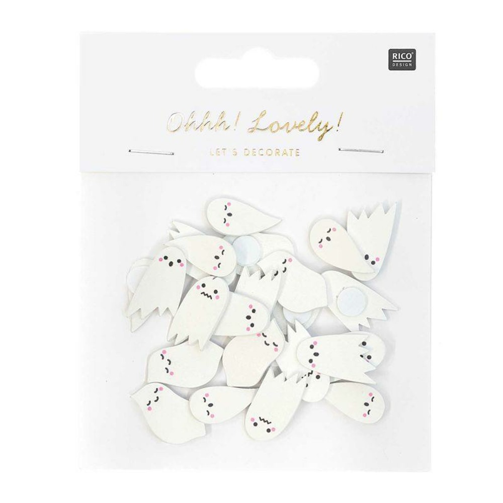 24 autocollants fantôme en bois