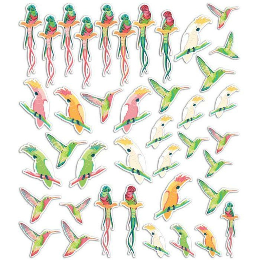 40 formes découpées - oiseaux tropicaux