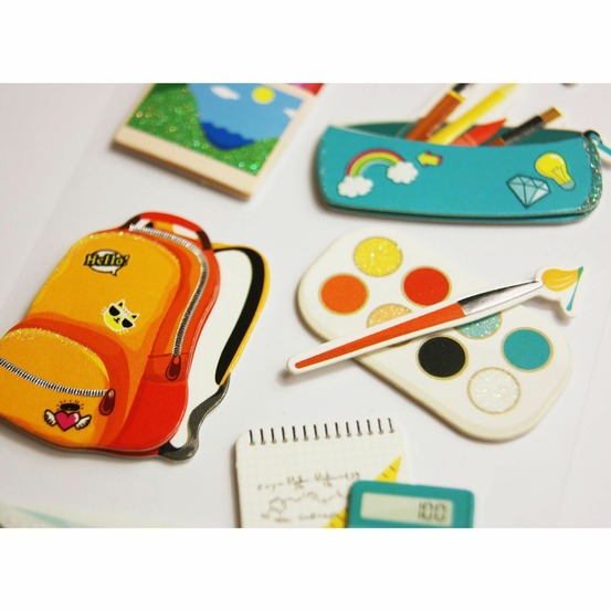 Autocollants en relief à paillettes - la rentrée des classes