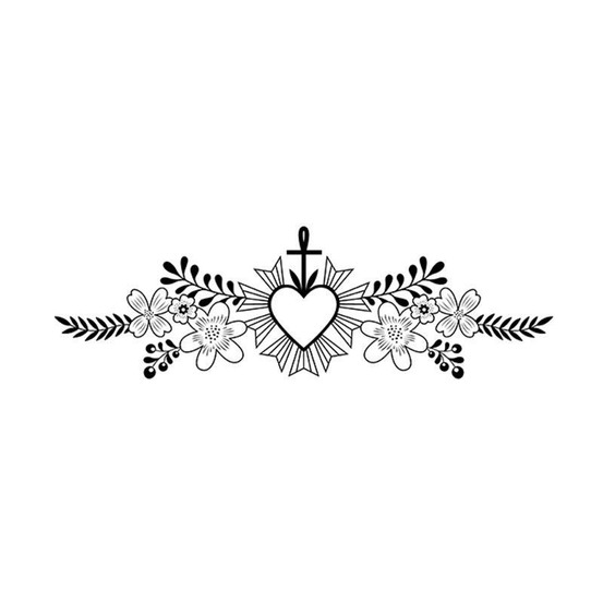 Tampon bois - frise fleurie - viva la vida - 37 x 100 mm