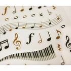 Stickers - notes de musique - dorures - 7,5 x 10 cm