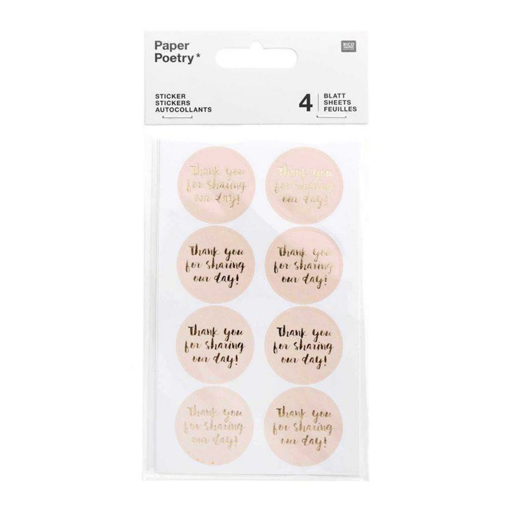 4 feuilles d'autocollants rose our day