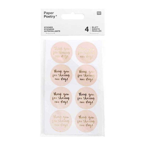 4 feuilles d'autocollants rose our day