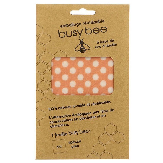 Emballage alimentaire réutilisable à la cire d'abeille spécial pain - 35 x 66 cm