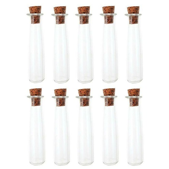 10 mini tubes en verre 4 cm à bouchon liège