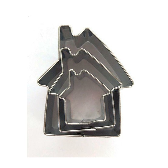 3 mini emporte-pièces inox - maisons