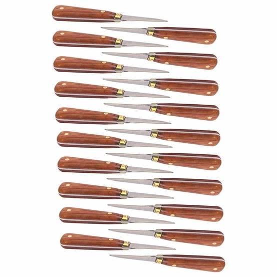 20 lancettes à huîtres avec manche bois 16 cm