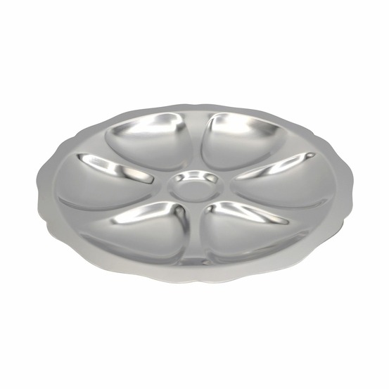 Assiette 6 huîtres en inox