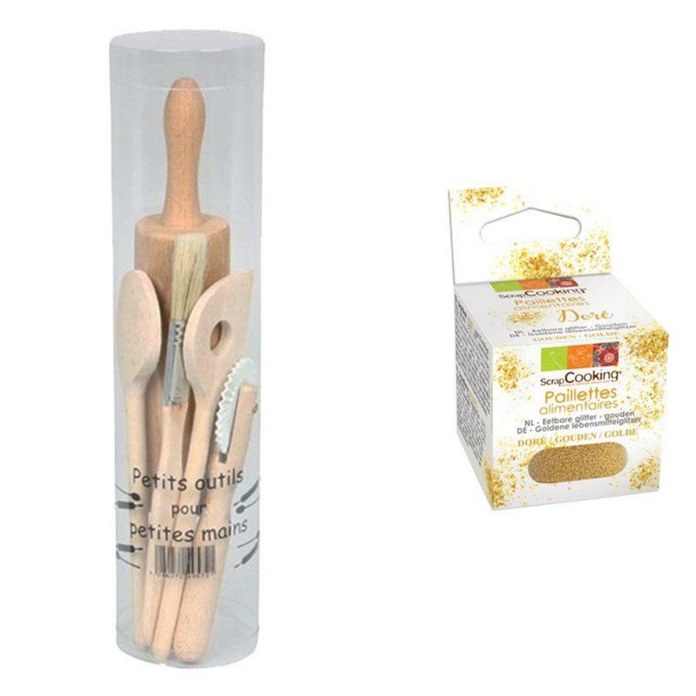 Coffret à pâtisserie pour enfants + paillettes dorées