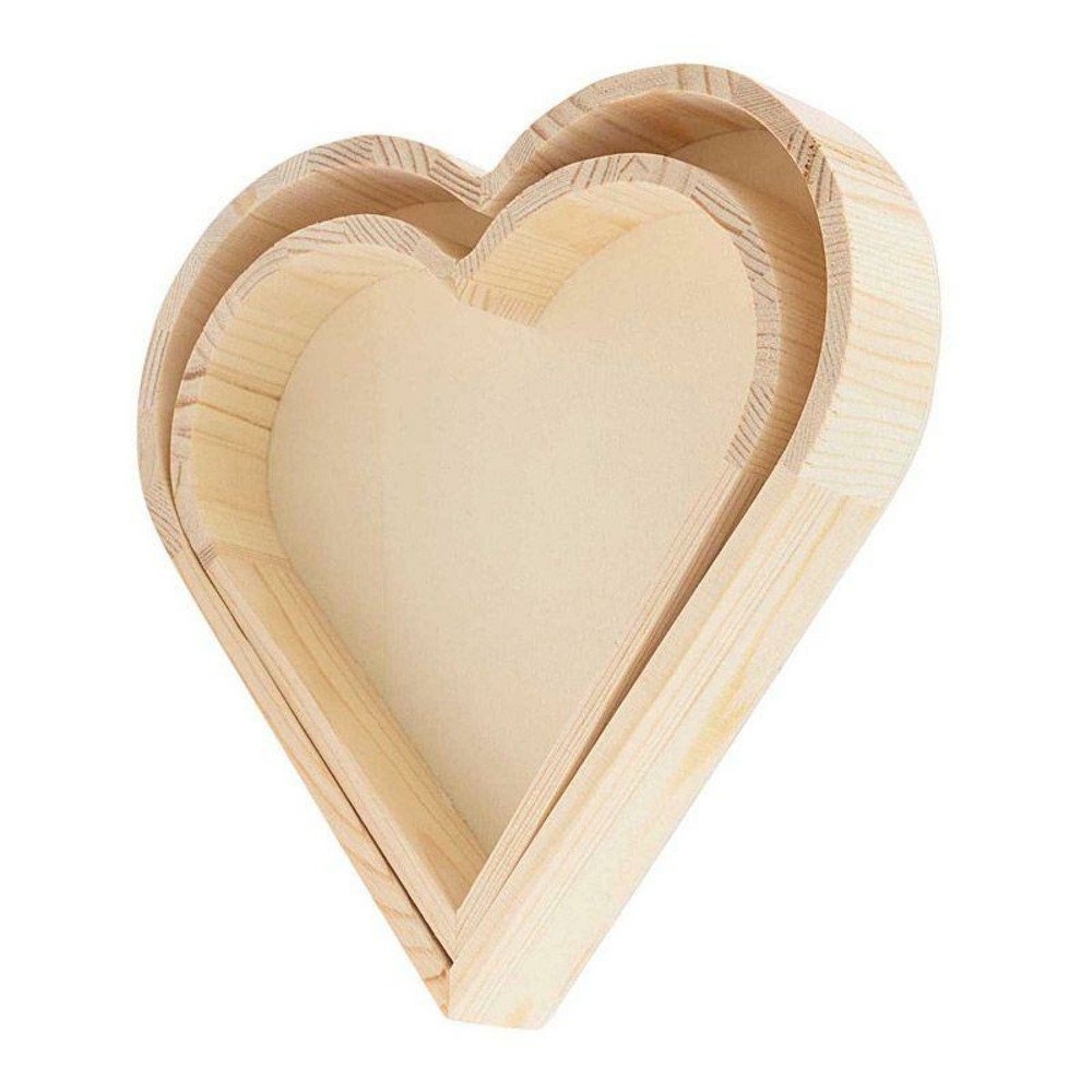 2 plateaux en bois cœur