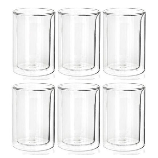 6 tasses de thé en verre à double paroi 175 ml