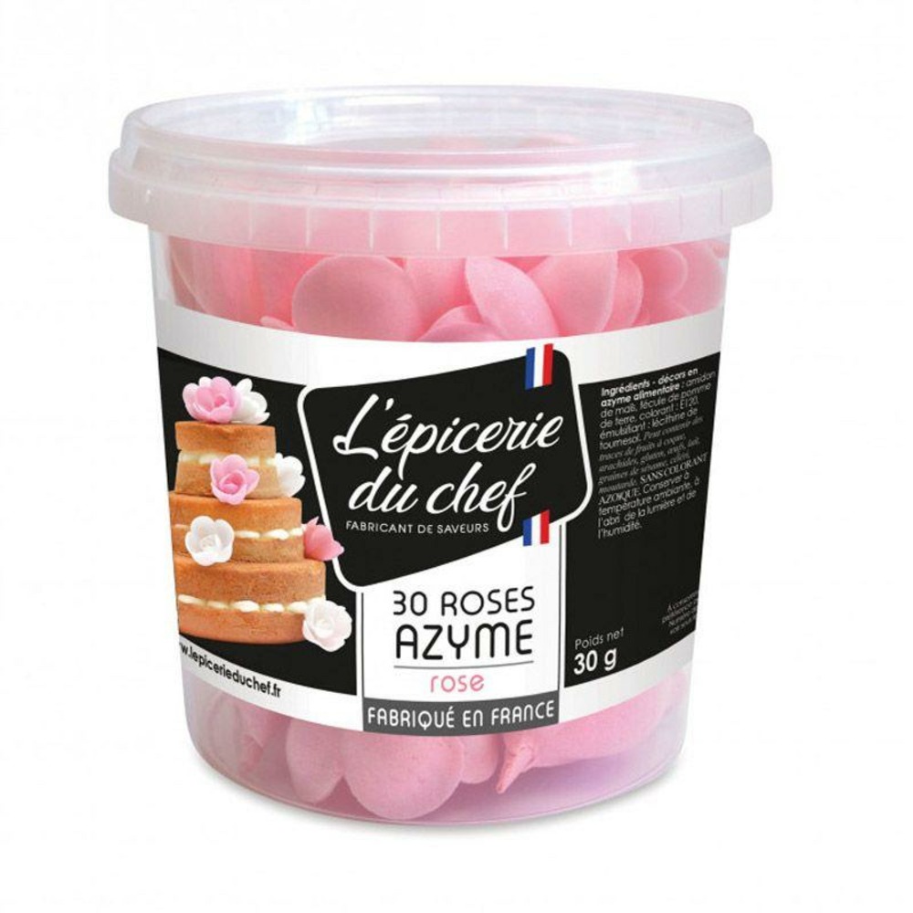 30 roses rose en papier azyme