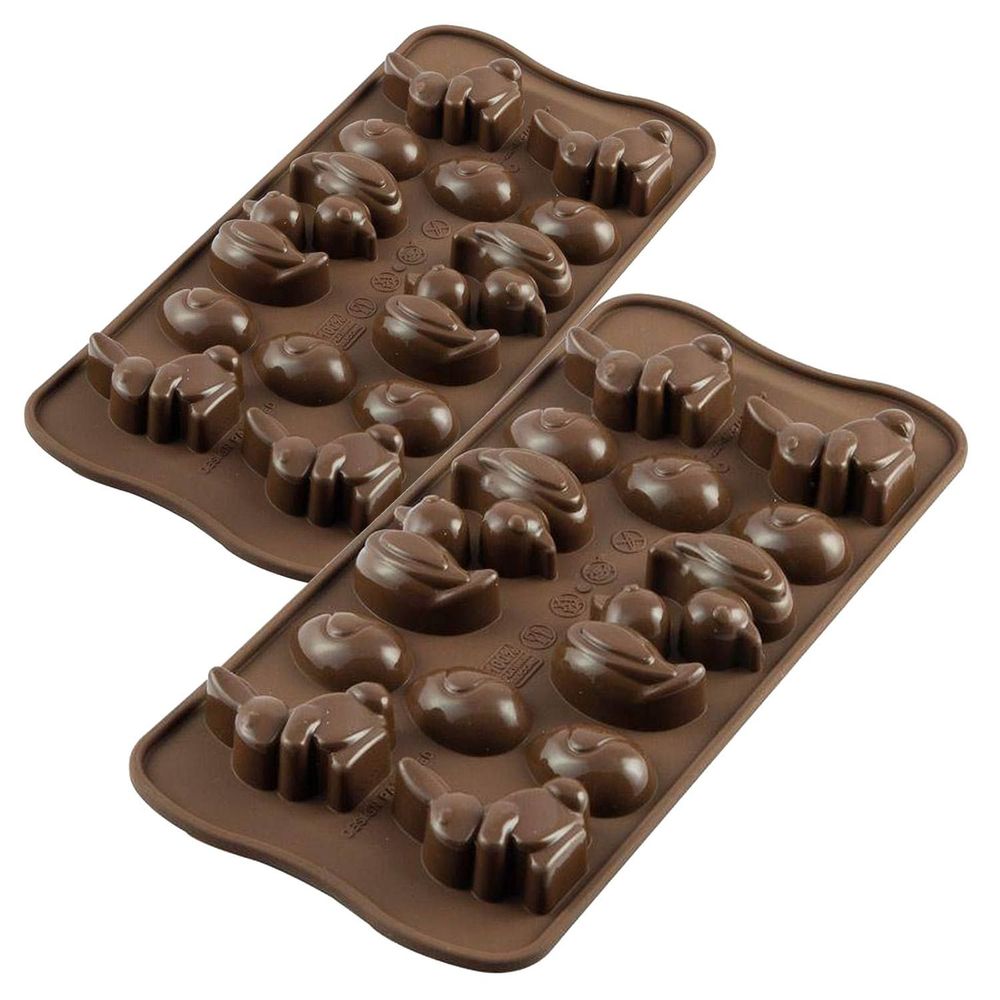 Lot De 2 Moules à Chocolat Noël Silicone 30 Cavités - Moules Patisserie Biscuits Gelée