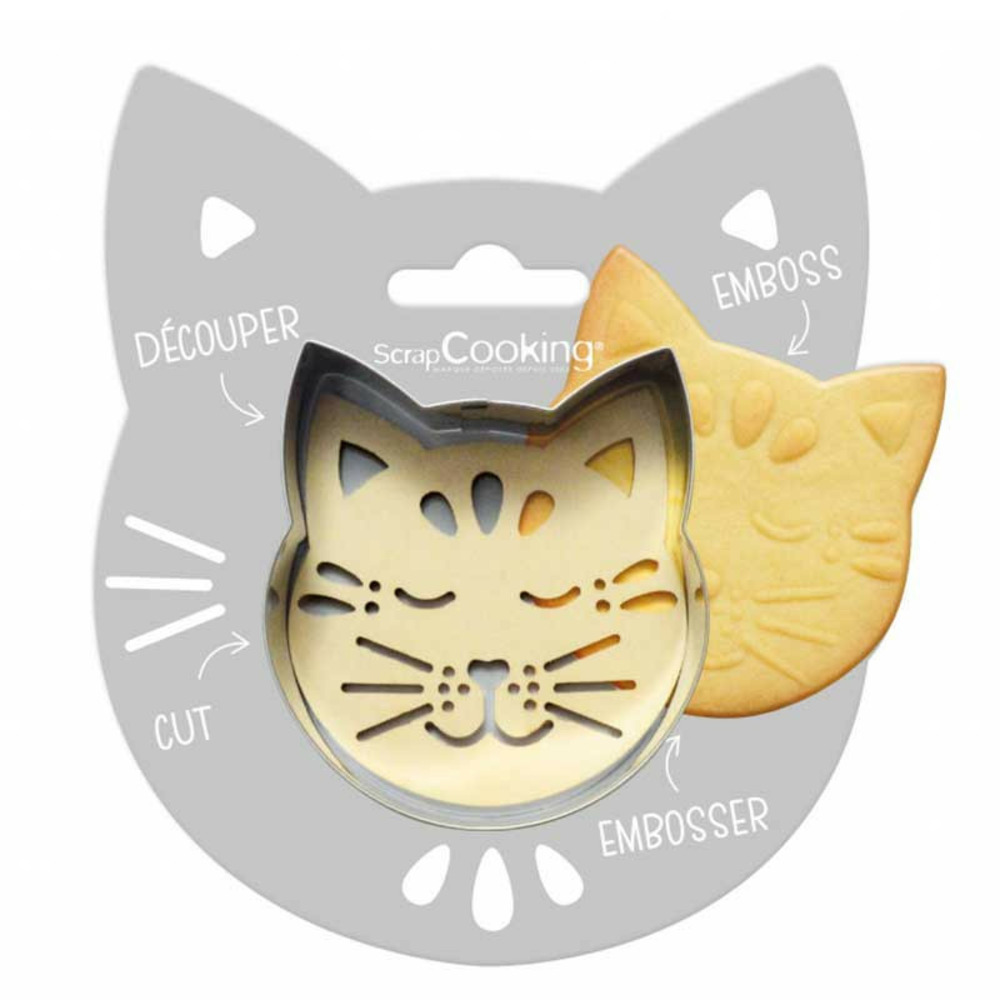 Kit pour biscuit en relief chat