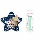 Kit pour biscuit en relief étoile + stylo au chocolat vert d'eau