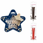 Kit pour biscuit en relief étoile + 2 stylos au chocolat marron et rouge
