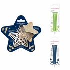 Kit pour biscuit en relief étoile + 2 stylos au chocolat vert clair et bleu nuit