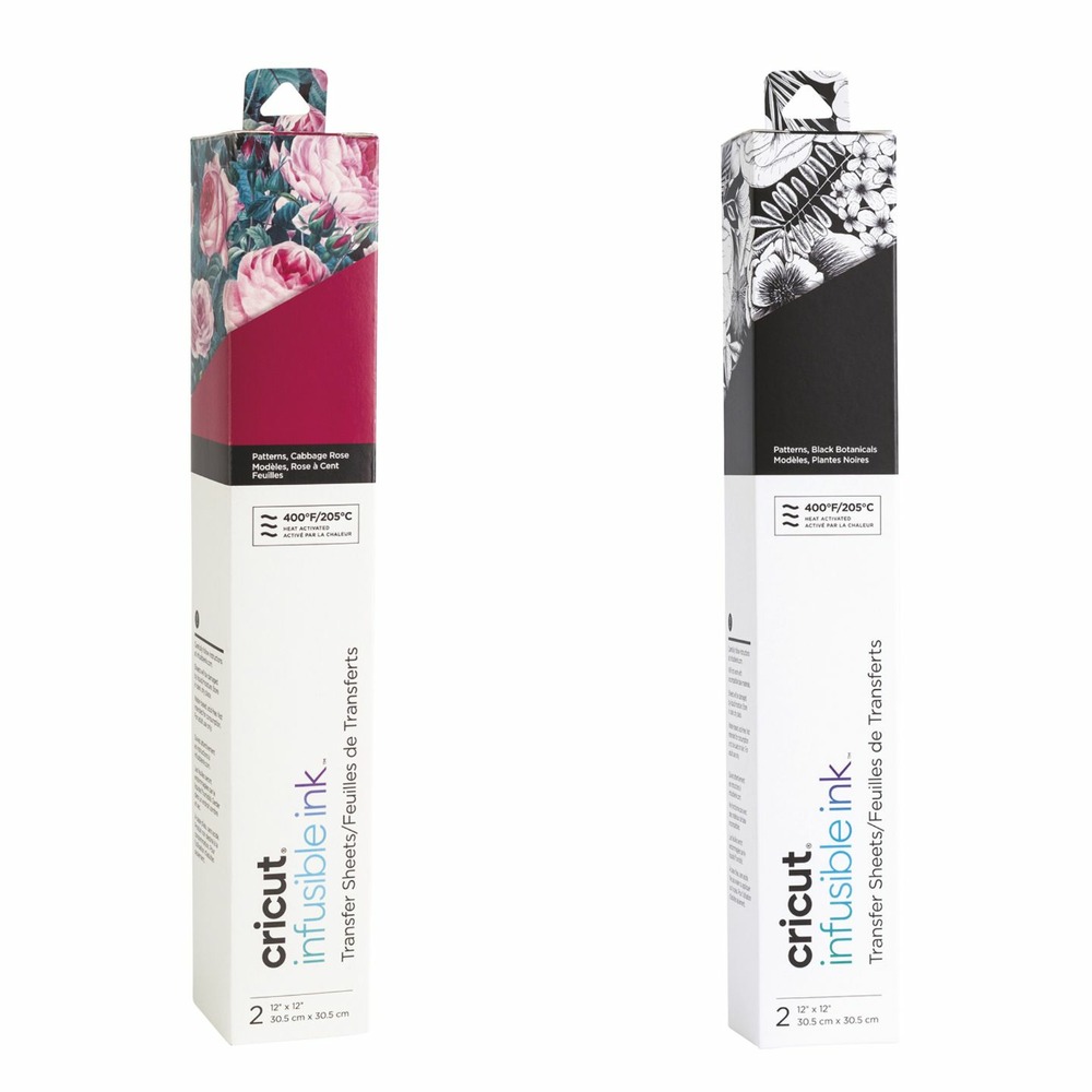 4 feuilles de transfert - rosier / plantes - cricut