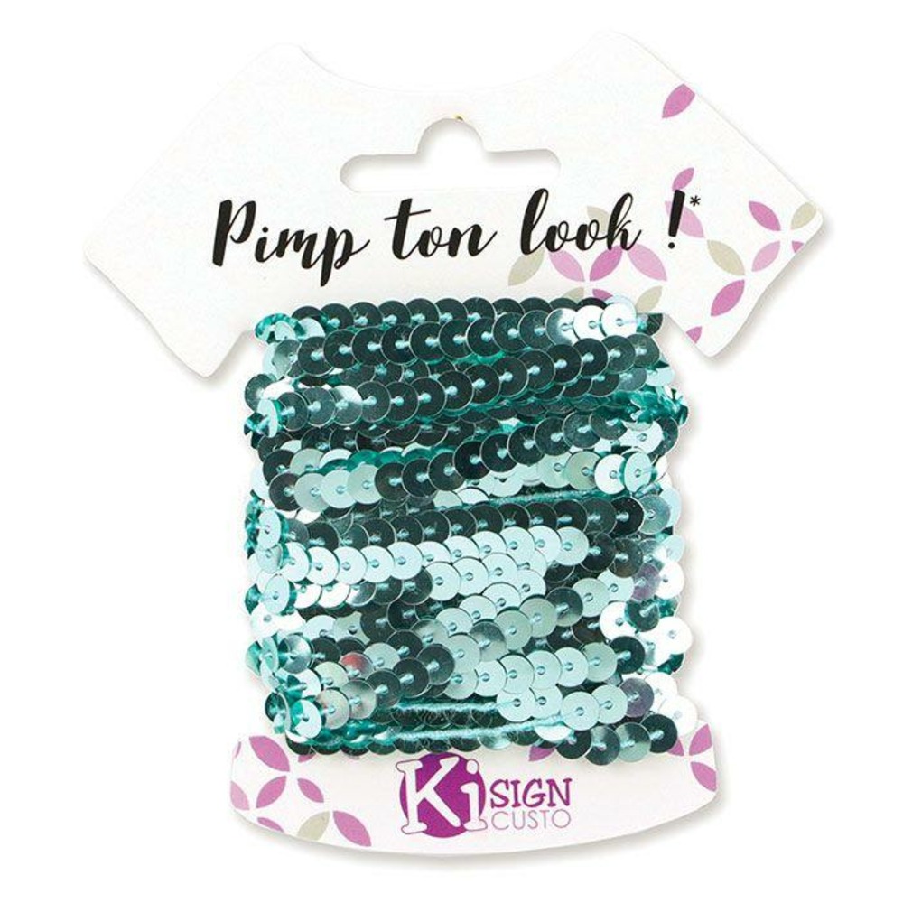 6 ruban de sequins 6 m - vert opaline