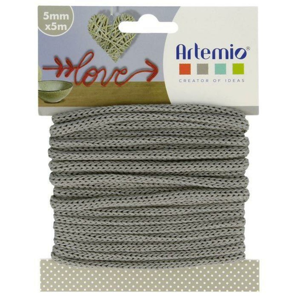 Fil à tricotin 5 mm x 5 m - gris