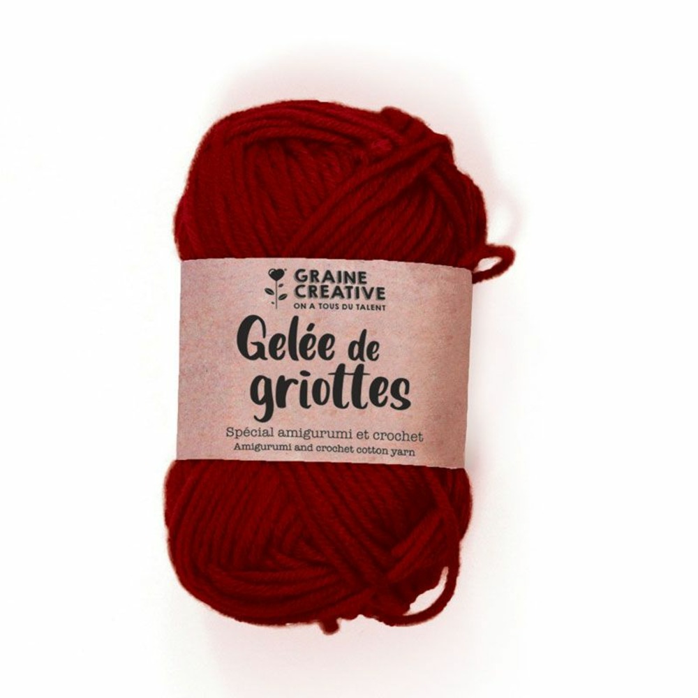 Fil de coton spécial crochet et amigurumi 55 m - rouge bordeaux