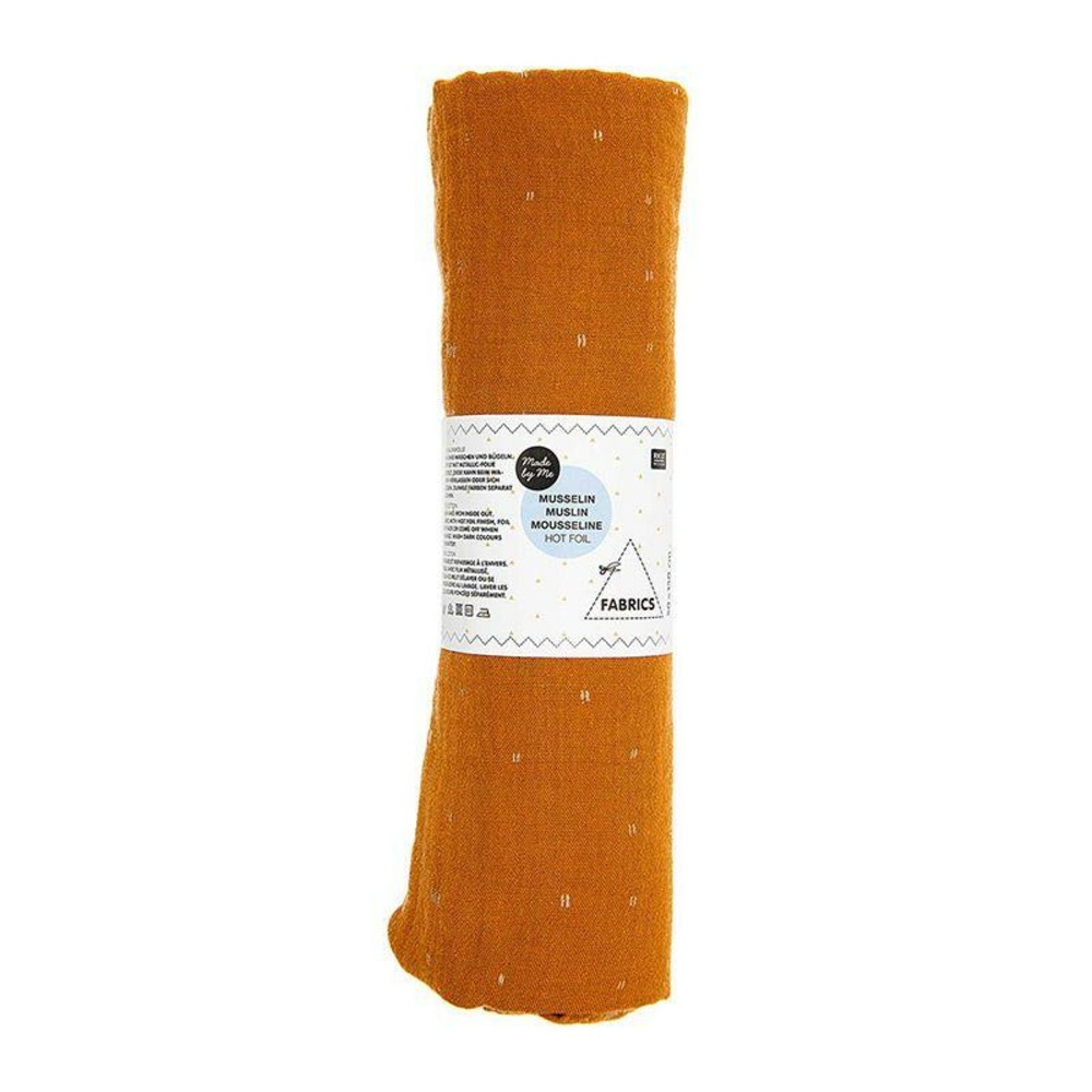 Mousseline froissée marron 130 x 50 cm