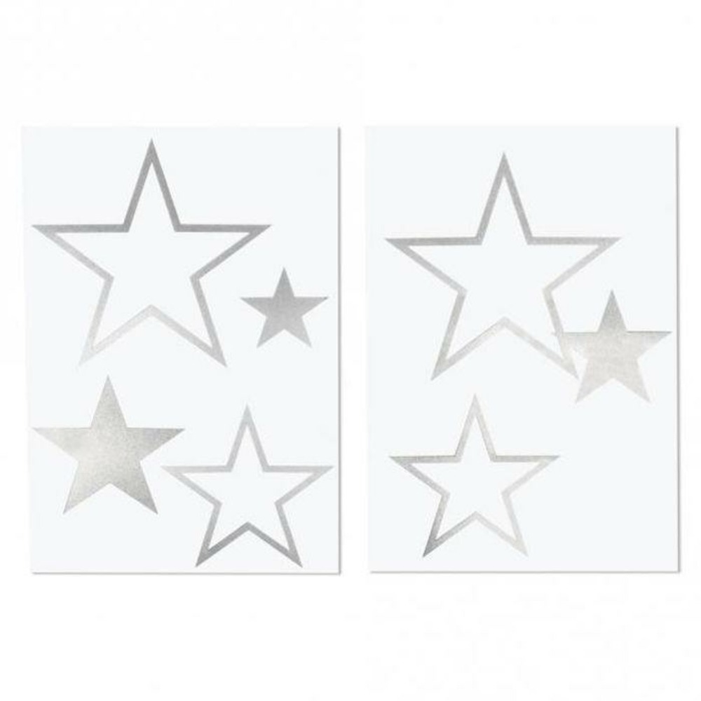Transfert 6 étoiles argentées thermocollantes à repasser